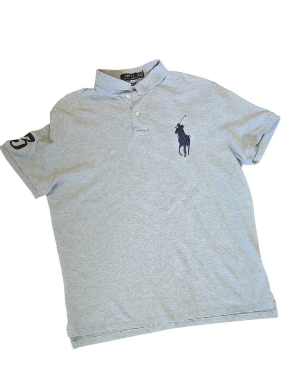 Polo Ralph Lauren XL Grey Big Pony Custom Slim Fit Polo Shirt #148 - Picture 2 of 9